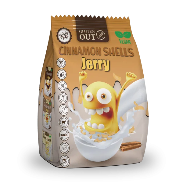 jerry snídaňové mušličky skořicové, bez lepku, 375g jerry snídaňové mušličky skořicové, bez lepku, 375g