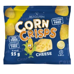 bezgluten corn crisps cheese, snacky kukuřičné sýrové, bez lepku, 25g
