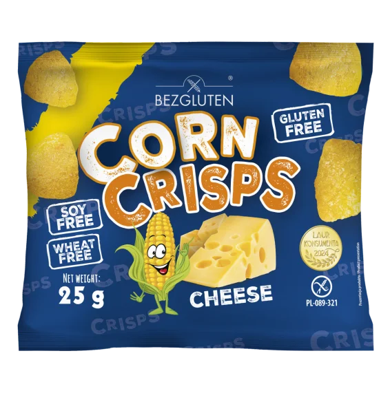 bezgluten corn crisps cheese, snacky kukuřičné sýrové, bez lepku, 25g bezgluten corn crisps cheese, snacky kukuřičné sýrové, bez lepku, 25g