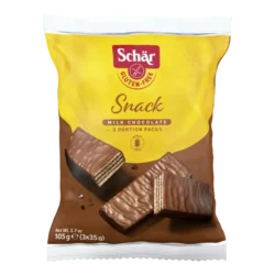 schÄr oplatky snack, máčené v čokoládě s oříšk. náplní,bez lepku,105g