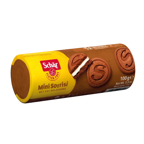 schÄr sušenky mini sorrisi kakaové plněné mléčným krémem, bez lepku,100g schÄr sušenky mini sorrisi kakaové plněné mléčným krémem, bez lepku,100g
