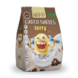 jerry snídaňové mušličky kakaové, bez lepku, 375g