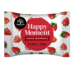 novinka happy moment kokosové kolečko s jahodami 38g se sníženým obsahem cukru low carb (kopírovat)